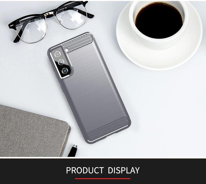 Immagine prodotto Cadorabo TPU Ultra sottile in acciaio inossidabile al carbonio Combi Cover (Samsung Galaxy S21+)