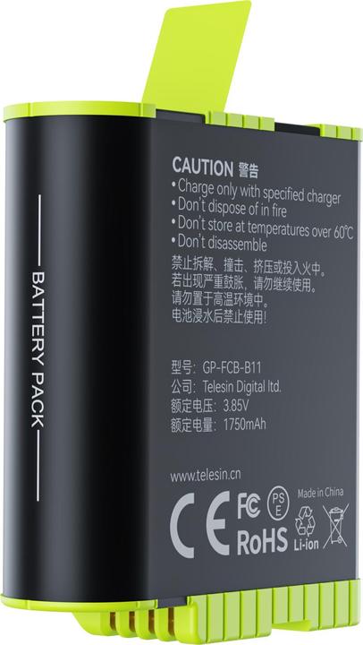 Immagine prodotto Telesin Batteria a carica rapida per GoPro Hero 11/10/9 GP-FCB-B11 (11, 12, GoPro Hero 9)