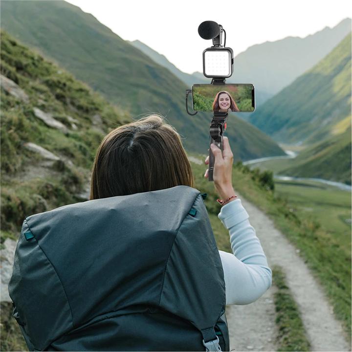 Immagine prodotto LogiLink Kit Vlogger con luce LED, microfono + treppiede, per smartphone da 4,77 pollici