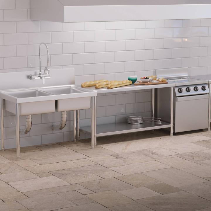 Produktbild Royal Catering Arbeitstisch Edelstahl Edelstahltisch Küchentisch Gastro Tisch 150x60 cm 230 kg