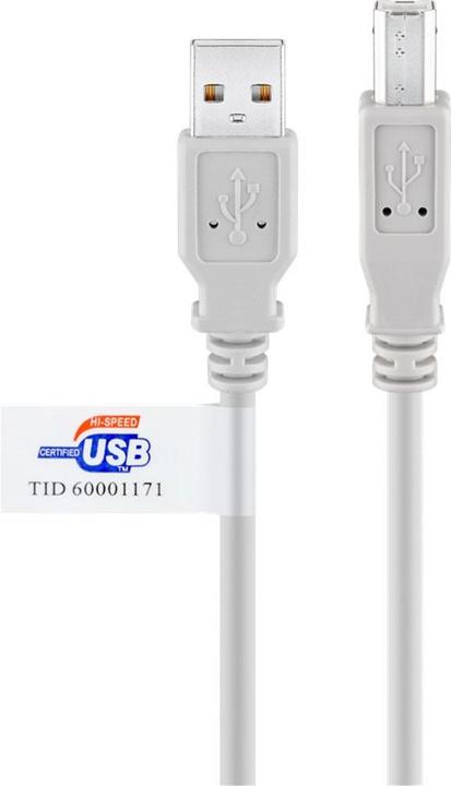 Produktbild Medium Wentronic Goobay USB 2.0 Hi-Speed Kabel mit USB Zertifikat, Grau, 3 m (3 m, USB 2.0)
