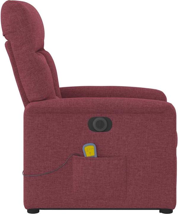 Immagine prodotto VidaXL Poltrona massaggiante elettrica con ausilio per l'assistenza in piedi in tessuto rosso vino
