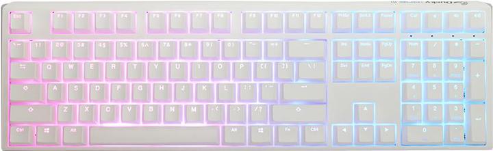 Actual product image Ducky One 3 Aura White Gaming Keyboard, RGB LED - MX-Blue (US) (US, Cable)