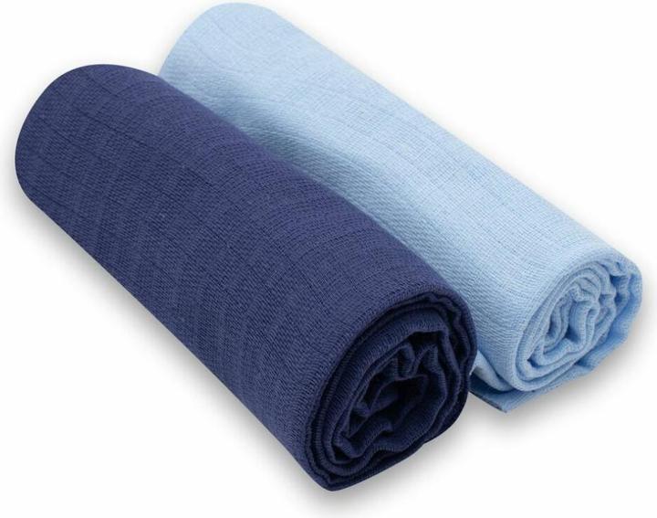 Actual product image New Baby Baumwollwindeln 70x80 cm 2 Stück hellblau, dunkelblau (70 cm)