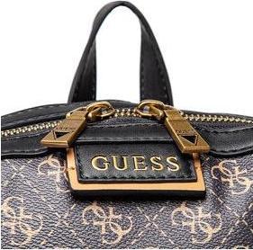 Actual product image Guess Vezzola, Synthetic Leather, Textile Backpack, Black, 4G Embossed, HM