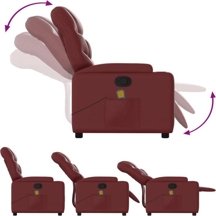 Immagine prodotto VidaXL Sedia da massaggio in similpelle rosso vino, colore: rosso vino, materiale