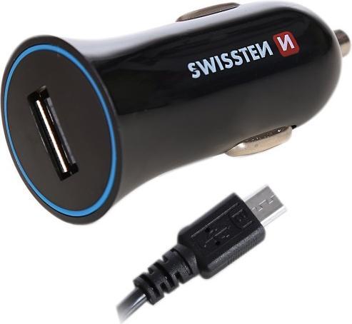 Swissten USB Car Charger with USB 1A Power + CABLE Micro-USB