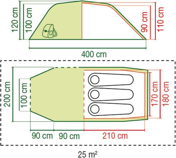Actual product image Coleman Caucasus 3 Tent (Tunnel tent, 3.70 kg, 3 persons)