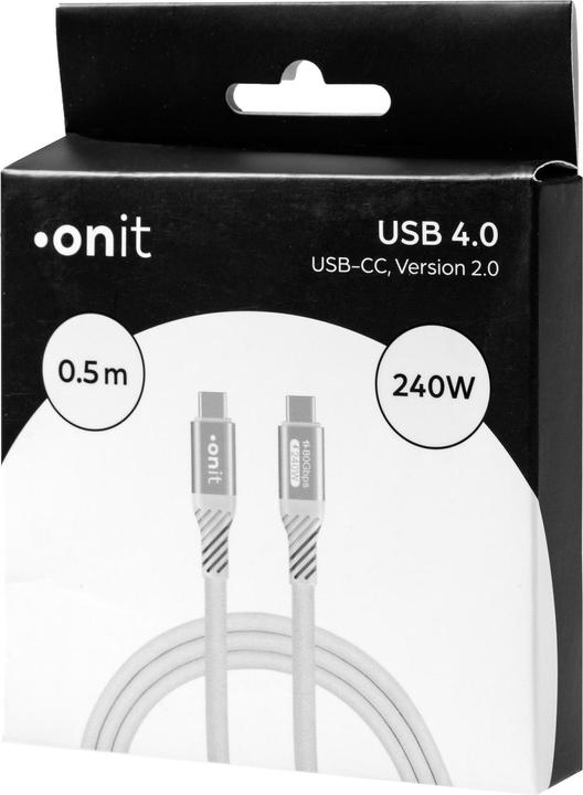 Immagine prodotto Onit USB4-Kabel v2.0 Premium USB C - USB C (0.50 m, USB 4.0, 240 W)