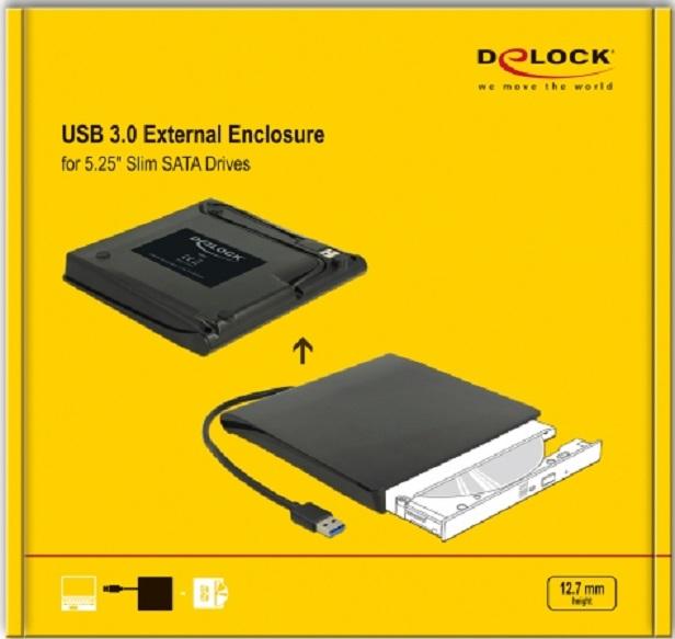Immagine prodotto Delock Gehäuse für 5.25″ Slim SATA Laufwerke (5.25")