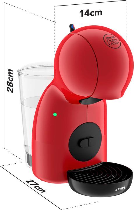 Produktbild Krups Nescaf Dolce Gusto Piccolo XS rood koffiezetapparaat Ultra Compact koffiepad koffiemachine multidran (NESCAFÉ Dolce Gusto)