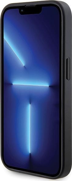 Immagine prodotto Guess GUHCP13LPS4DGPK Custodia rigida per iPhone 13 Pro 6.1" in pelle nera con logo in metallo Strass (Apple iPhone 13 Pro)
