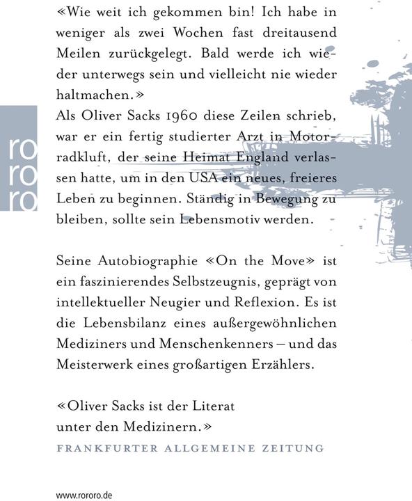 Produktbild On the Move (Deutsch, Oliver Sacks, 2016)