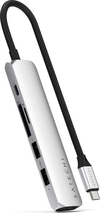 Produktbild Satechi Slim 6 Multiport Hub Silver (USB-C, 6 Ports)