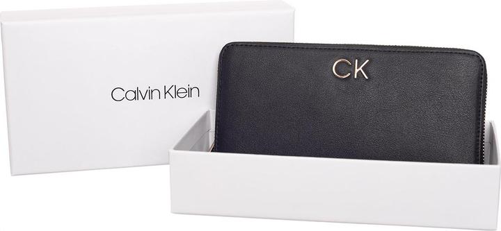 Calvin Klein Damen RE-LOCK SLIM Z/A WALLET LG Reisezubehör- Dreifachgefaltete Brieftasche, Schwarz