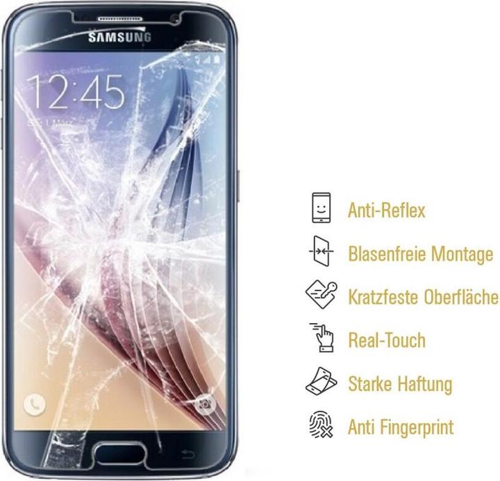 Actual product image Protectorking 6x Panzerfolie Anti-Shock matt entspiegelt (6 Piece, Samsung Galaxy S6)