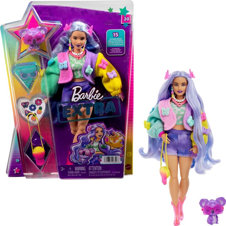 Produktbild Barbie Extra Doll 20 - Lavender Hair/Butterfly Clips