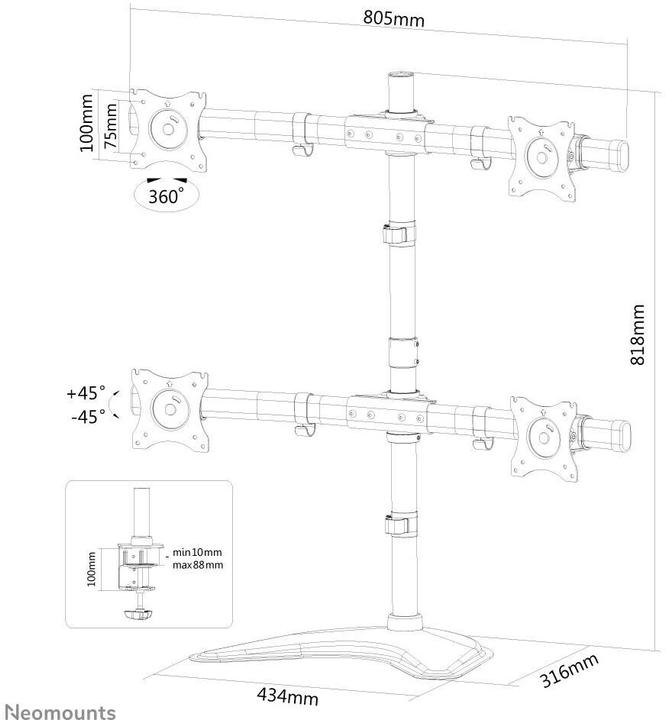 Produktbild Neomounts FlachbildschirmTischhalterung (Tisch, 27")