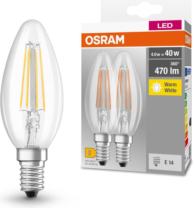 Produktbild Osram Led Base Classic B (E14, 4 W, 470 lm, 2 x, E)