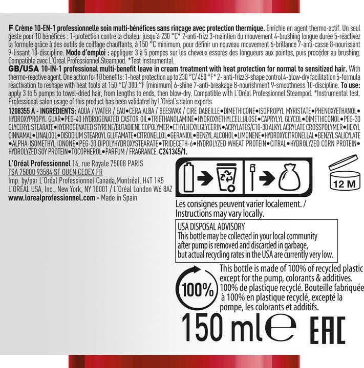 Produktbild L'Oréal Professionnel Fluidifier - Blow-Dry Fluidifier 10-In-1 Professional Cream (150 ml)