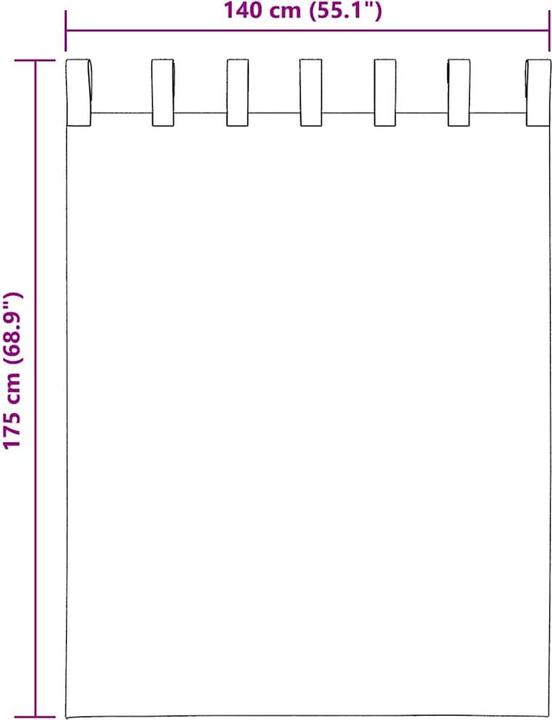 Produktbild VidaXL Voile Vorhänge mit Stangentaschen 2 Stk. Lila (140 x 175 cm)