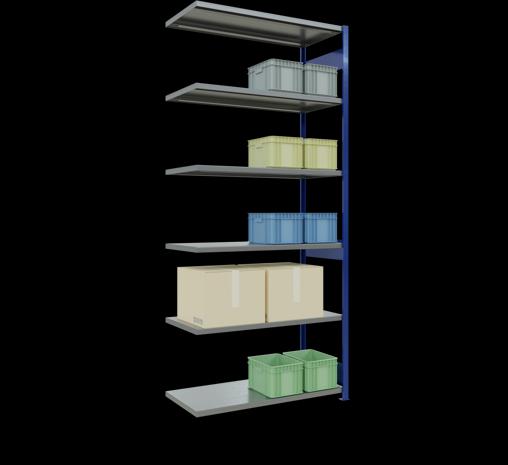 Actual product image Schulte Lagertechnik MULTIplus250 boltless add-on bay system with length bolts