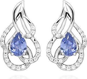 Silver Cat Silver earrings with synthetic tanzanites SC470
