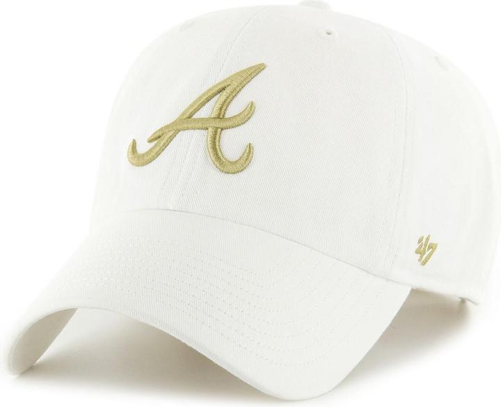 47 Brand Strapback Cap - CLEAN UP Atlanta Braves weiss