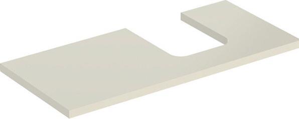 Geberit Piastra per lavabo ONE, taglio a destra, per lavabo da appoggio a forma di bacinella, 105x3x
