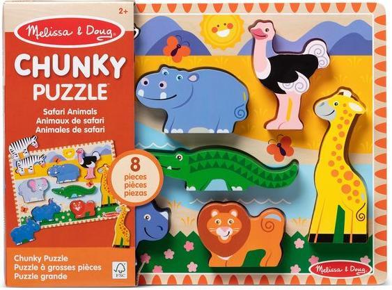 Actual product image Melissa & Doug MELISSA Safari Chunky Puzzle (8 pieces)