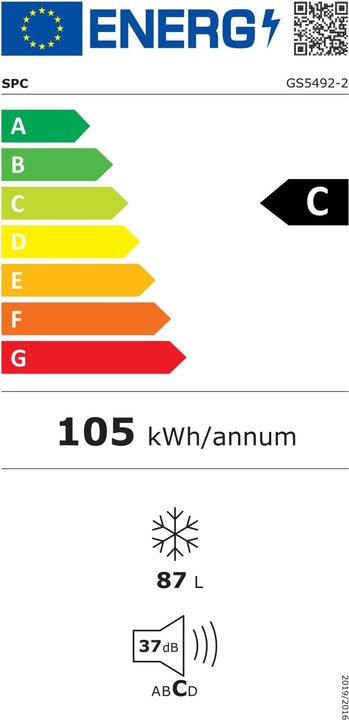 Energie-Label SPC GS5492-2 B (Freistehend, 87 l)
