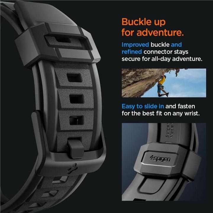 Productafbeelding Spigen Rugged Ultra Band Apple Watch 4/5/6/7/8/9/SE/Ultra/Ultra 2 42/44/45/49mm czarny/matzwart A (Thermoplastisch polyurethaan (TPU))