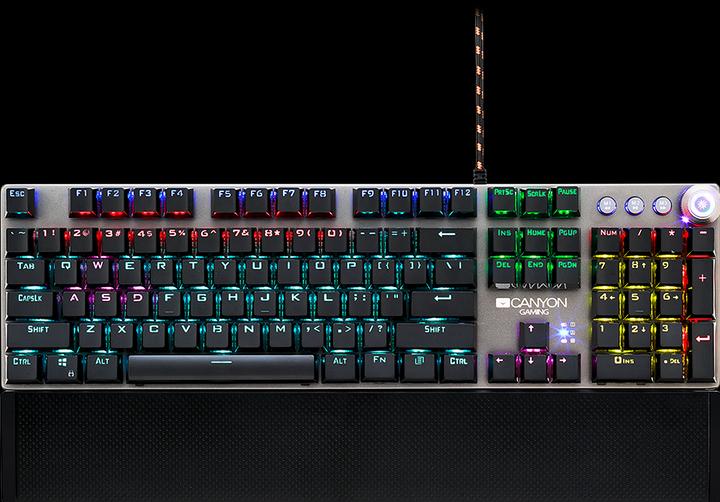 Actual product image Canyon Mechanical gaming keyboard Nightfall CND-SKB7-US, Black Switch, LED, US layout (US, Cable)