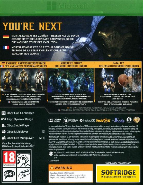 Image du produit WB Mortal Kombat 11 (Xbox Series X, Xbox One X, Multilingue)