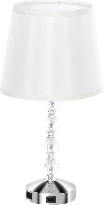 Swisshandel24 Tischlampe LED Tischleuchte USB Aufladbar, Nachttischlampe, Lampensockel E27, silber (E27)