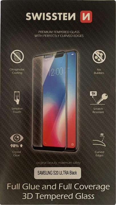 Actual product image Swissten Ultra Durable 3D Full Glue Glass (1 Piece, Samsung Galaxy S20 Ultra)