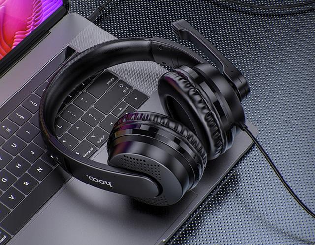 Produktbild Hoco - Wired Headphones Magic Tour (W103) - for Gaming, Jack, with Microphone - Black (Kabelgebunden)