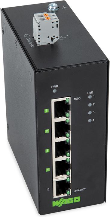 Produktbild Wago 852-1411 - Switch 5-Port Gigabit Ethernet PoE+ - Switch - 1 Gbps (5 Ports)