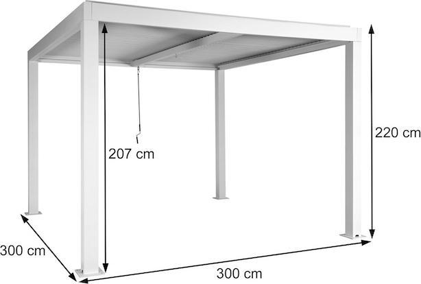 Actual product image Mendler Pergola HWC-L46, 10cm aluminium frame, storm-proof rain gutter, 3x3m, anthracite (300 cm, 300 cm)