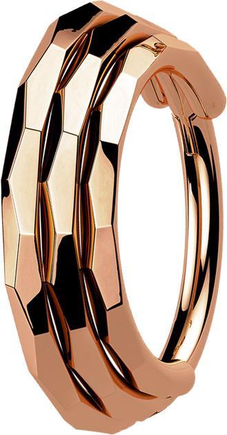 Produktbild Star Piercing Micro Segmentring klappbar rosegold drei linien facettiert (ohne Messing, Titan G23)