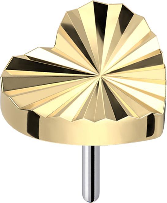 Actual product image Star Piercing Threadless diamond cut disc heart gold-plated (Titanium G23, without brass)