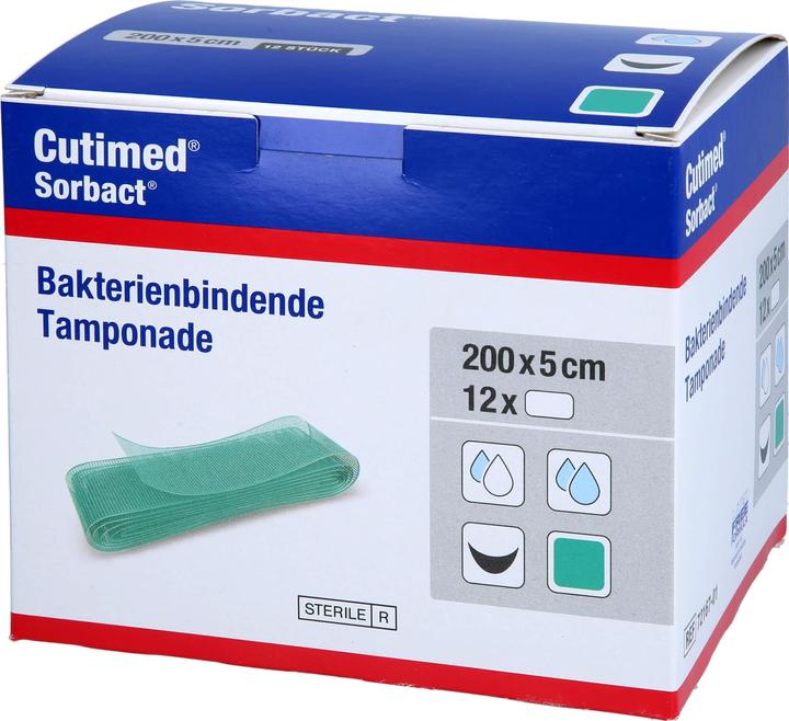 Actual product image BSN Cutimed Sorbact tamponades 5x200cm, 12 pcs TPO