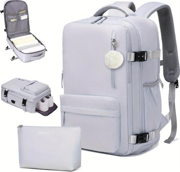 Only-Bags.Store Grosse Kapazität Reise-Rucksack mit Schuhfach, Dacron wasserdicht Laptop Daypack mit Ladeanschluss