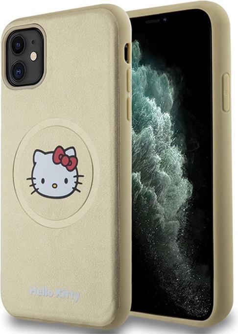 Produktbild Hello Kitty HKHMN61PGHCKD iPhone 11 / Xr 6.1" złoty/gold hardcase Leather Kitty Head MagSafe (Apple iPhone 11)