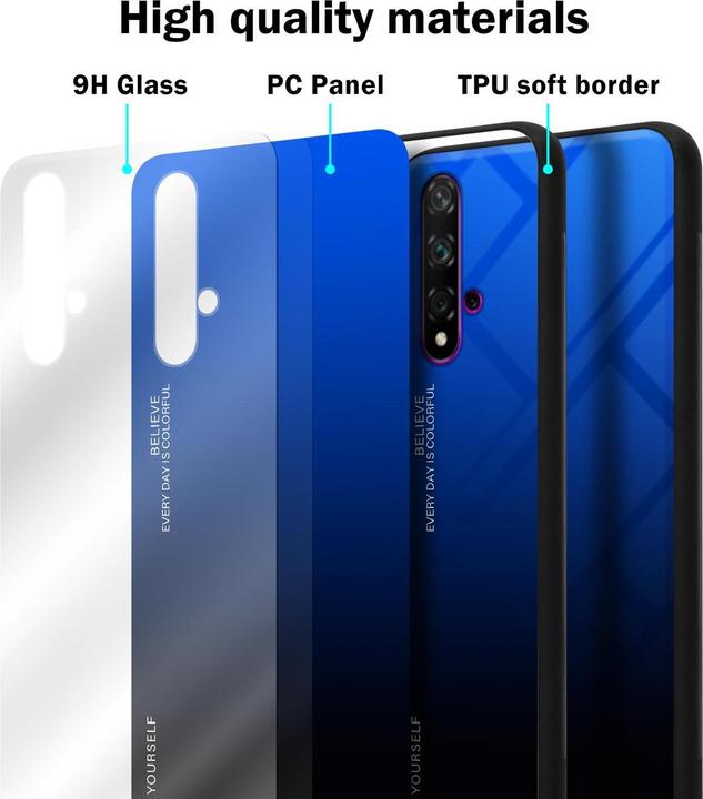 Image du produit Cadorabo Couverture en verre TPU 2 couleurs (TCL 20S, K20, Huawei Nova 5T)