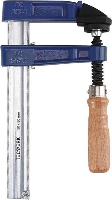 Produktbild Tecwerk Temperguss-Schraubzwinge Spannweite 200 mm Ausladung 100 mm Holzgriff 27 x 7 mm (200 mm)