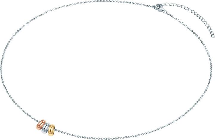 Immagine prodotto Trilani Catena da donna in argento sterling argento/oro giallo/oro rosa 42,0 cm di base + 5,0 cm di (Argento, 42 - 47 cm)