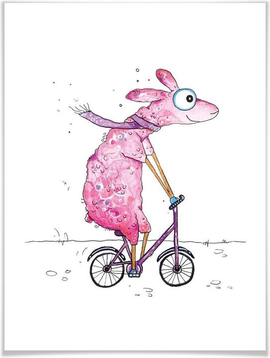 Image du produit Trenddeko Lama à vélo (24 x 30 cm)