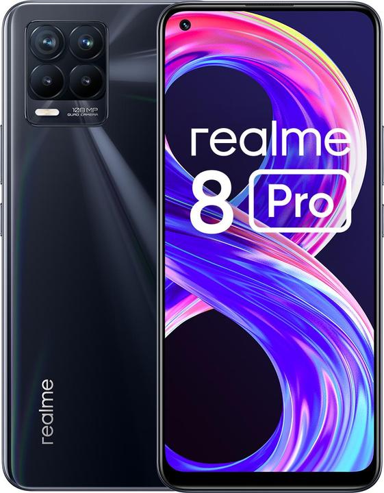 realme 8 Pro (8GB) (128 GB, Punk Black, 6.43", Dual SIM, 108 Mpx, 4G)