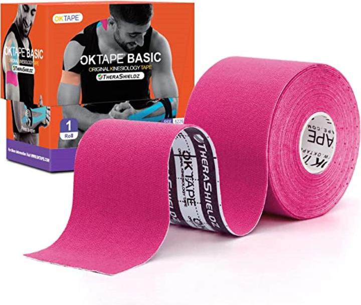 OK Tape Kinesiologie Tape Basic Rosa 5cm x 5m (5 m)
